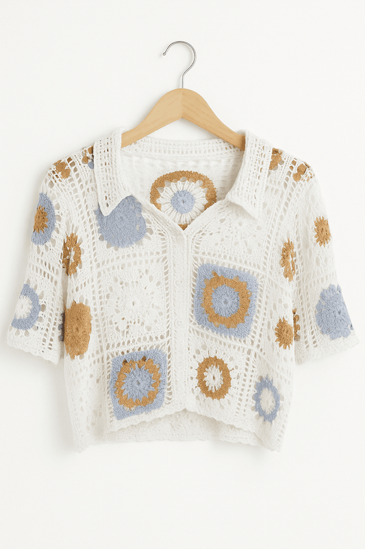 Vintage Bloom Crochet Top - KOREO